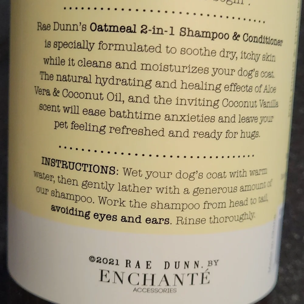 Rae Dunn Dog Shampoo & Conditioner